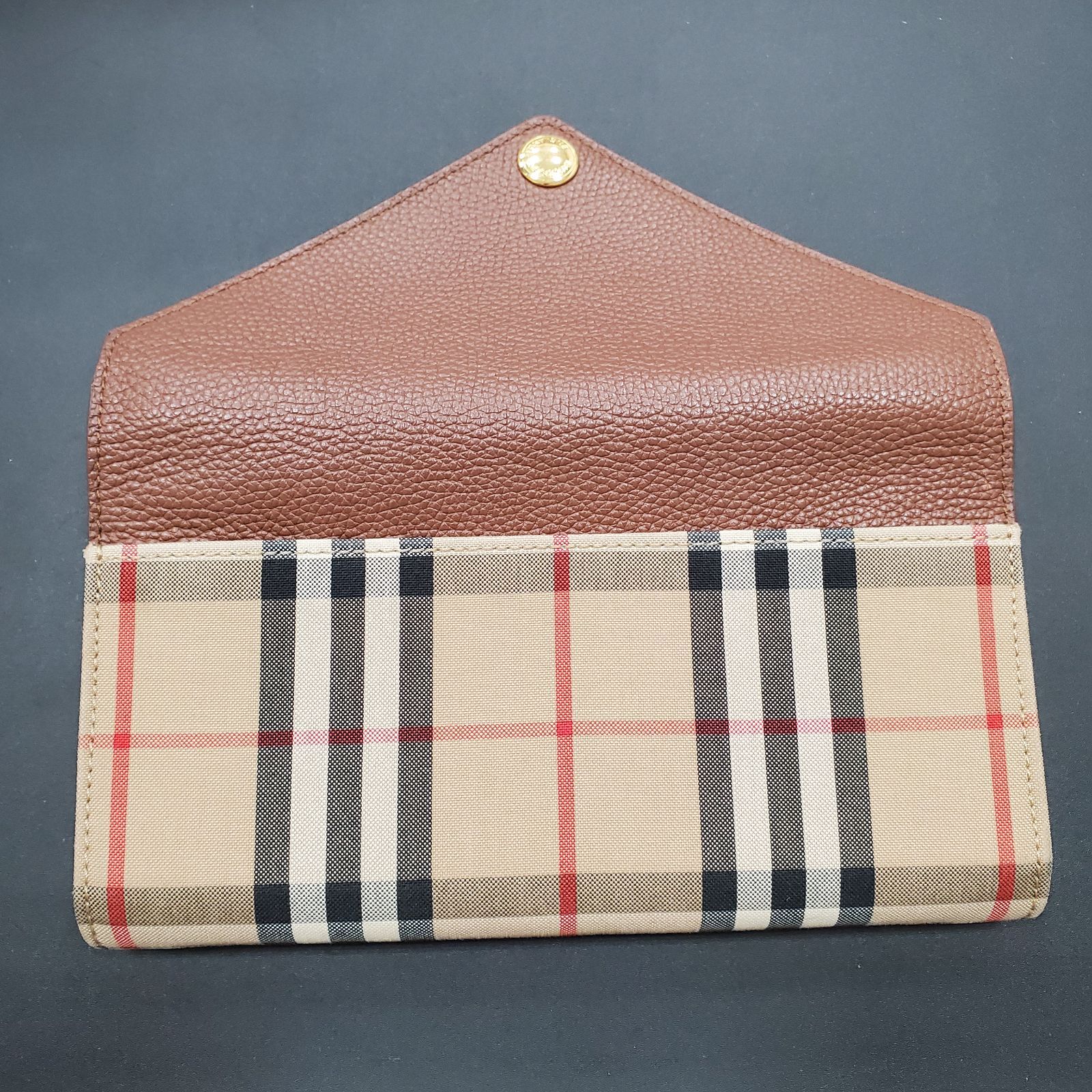 MK558【ER263】BURBERRY バーバリー レザー 長財布 ノバチェック