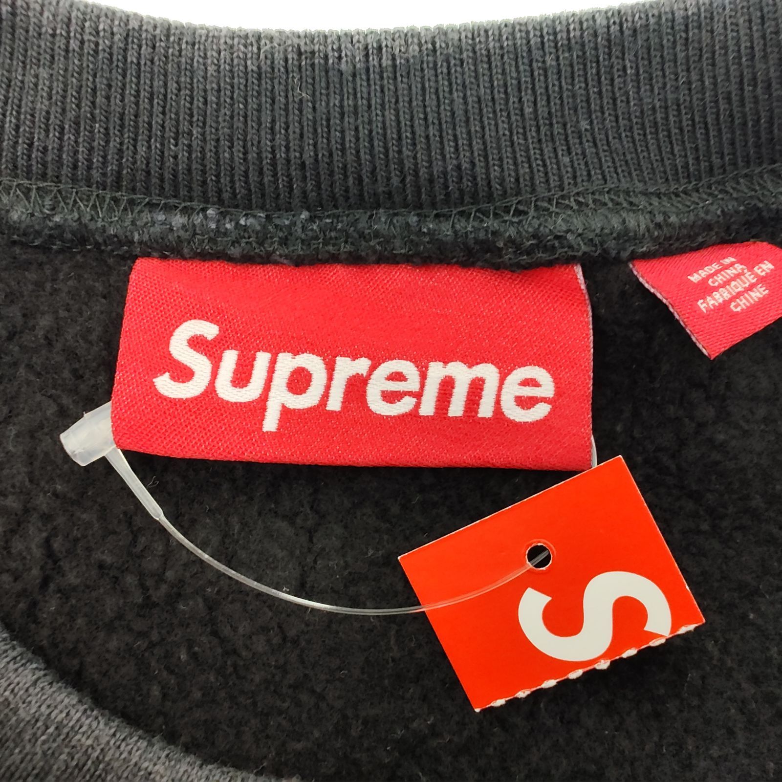 未使用】シュプリーム Washed Box Logo Crewneck ブラック 25SS サイズ 