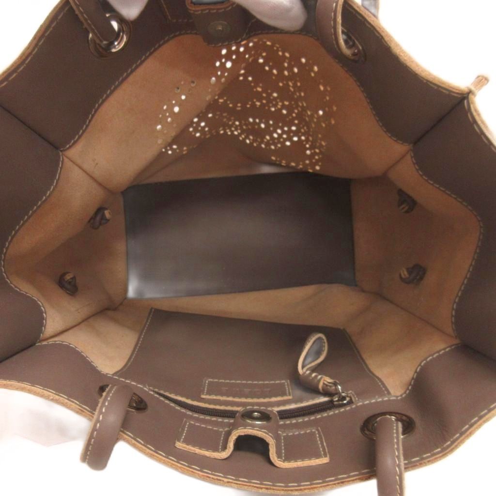 ロエベ LOEWE アナグラム トートバッグ 肩掛け パンチング レザー