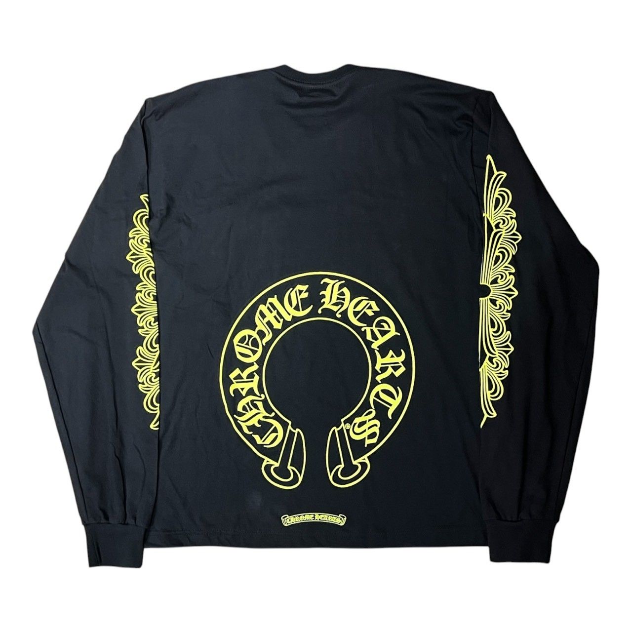 Chrome Hearts Horseshoe L/S T-Shirt Black/Neon Yellow XL クロム