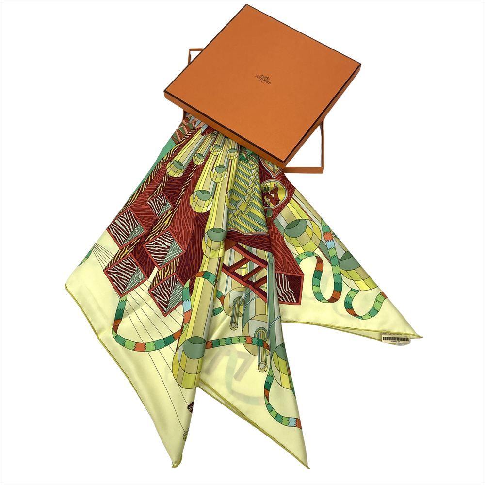 エルメス HERMES カレ90 POINT D'ORGUE フェルマータ スカーフ シルク