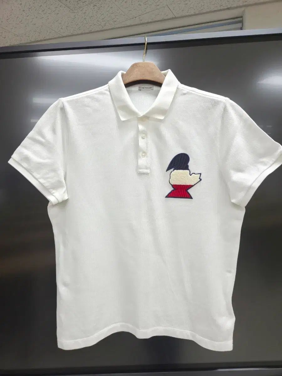MONCLER モンクレール 白 ロゴ パッチ 半袖 ポロTシャツ 100