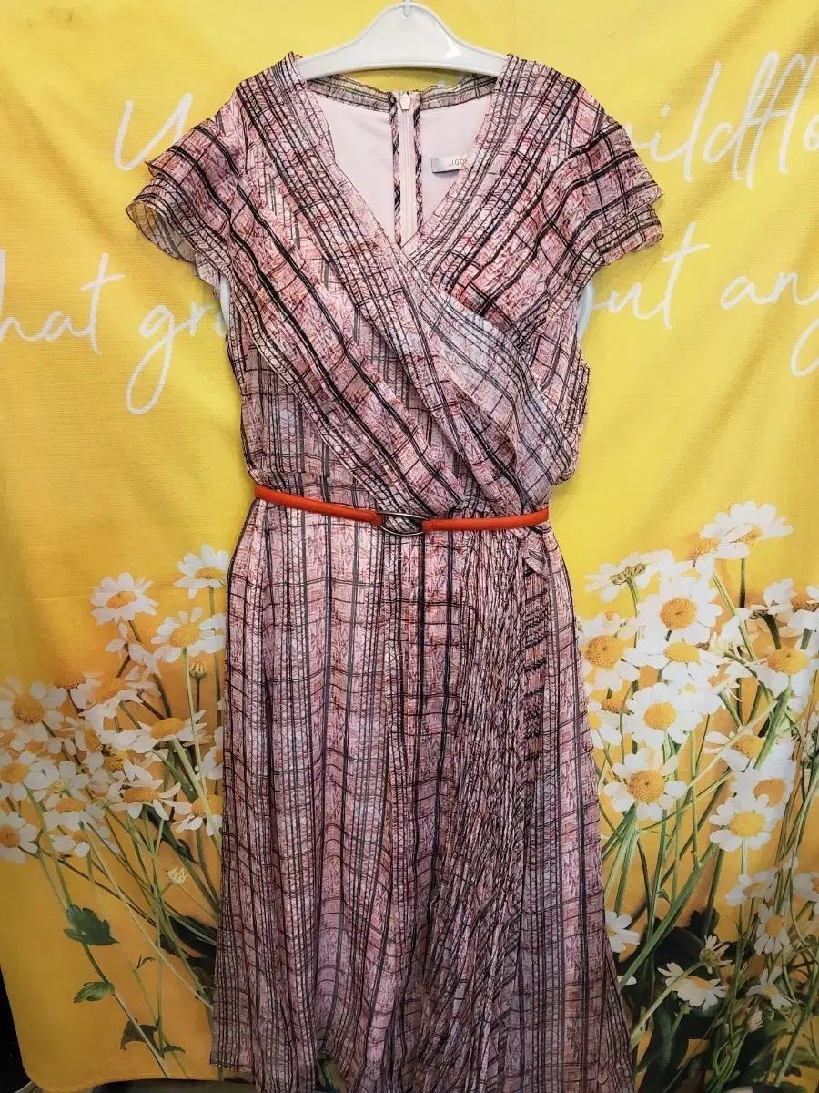 JIGOTT ピンク ロング シフォンワンピース 85S