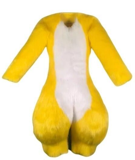着ぐるみ ケモノ体 短毛タイプ 黄色 Aタイプ 全身 ケモノ マスク ファースーツ ぬいぐるみ コスプレ コスチューム