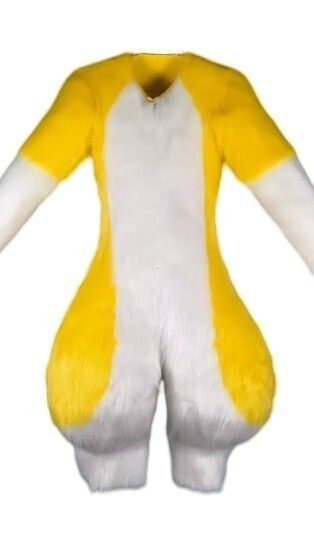 着ぐるみ ケモノ体 短毛タイプ 黄色 Bタイプ 全身 ケモノ マスク ファースーツ ぬいぐるみ コスプレ コスチューム