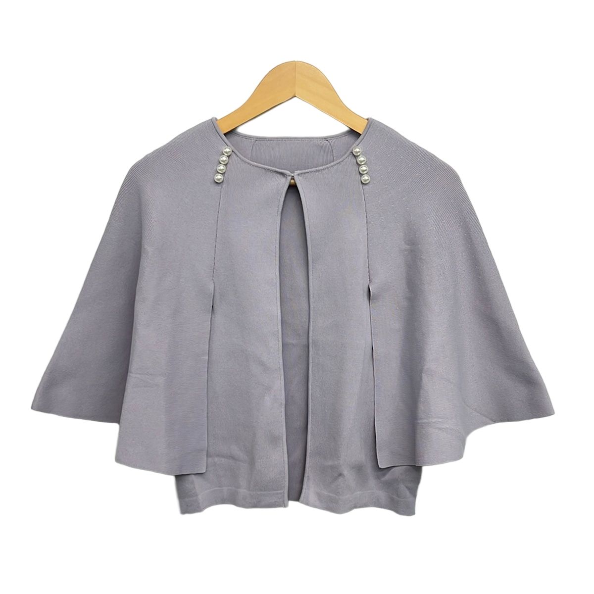 Chesty(チェスティ) カーディガン サイズF レディース美品 - ライトパープル 七分袖/パール/ケープカーディガン/変形デザイン