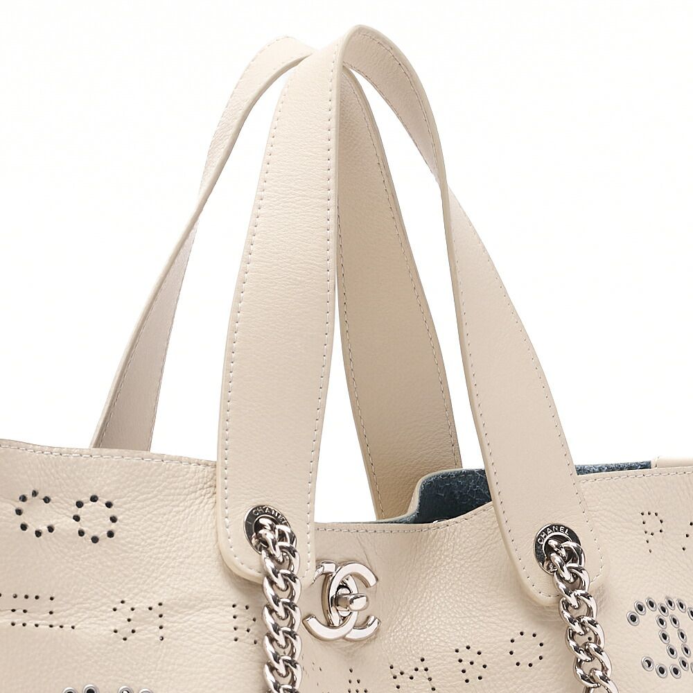 CHANEL シャネル パンチングココマーク 2wayチェーントートバック