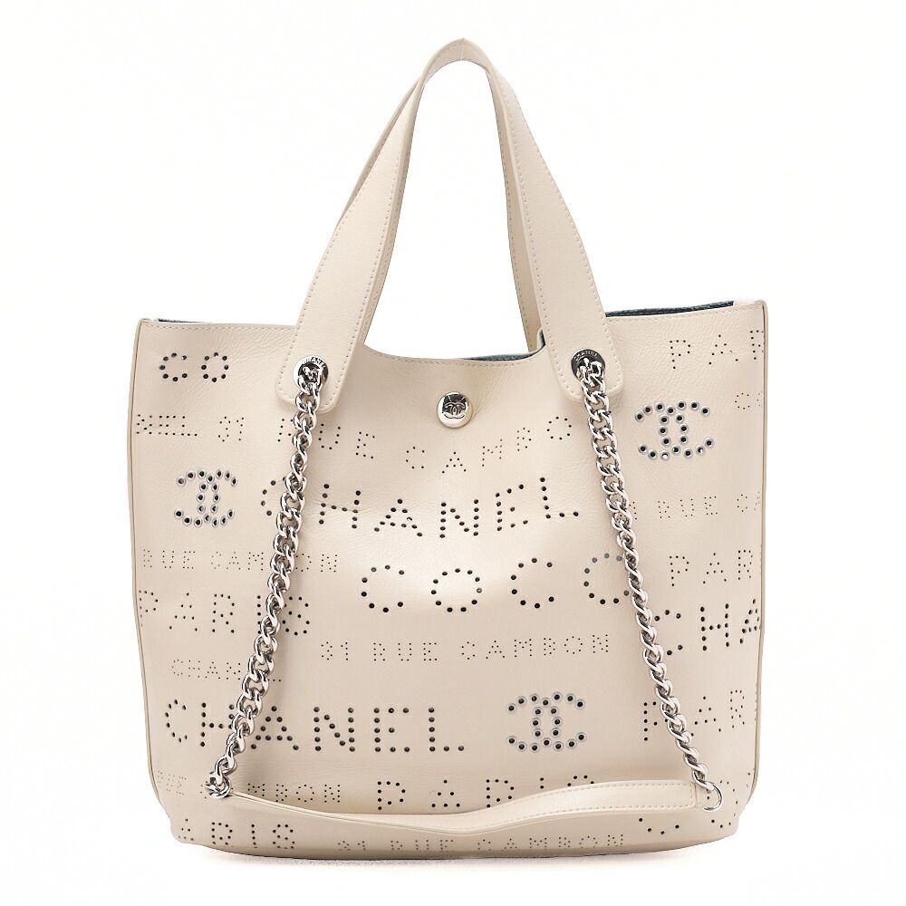 CHANEL シャネル パンチングココマーク 2wayチェーントートバック