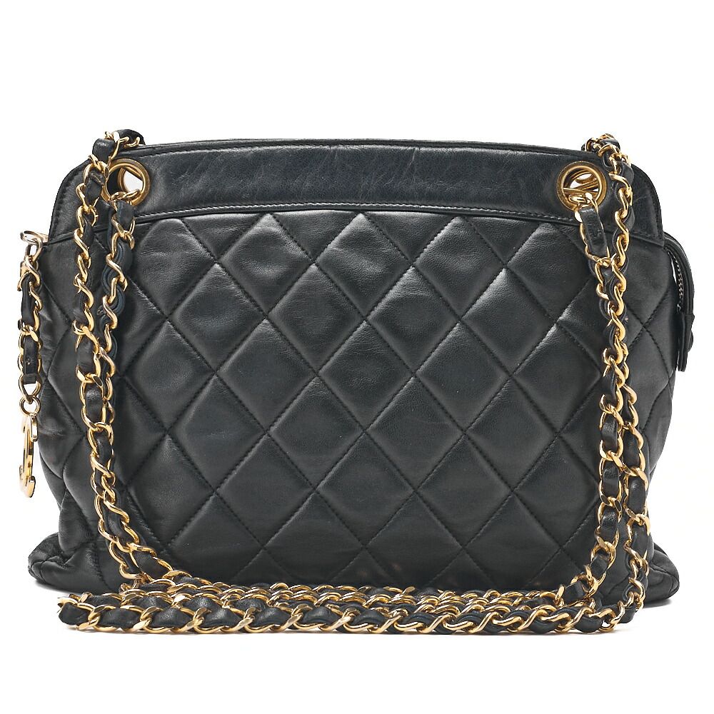 CHANEL シャネル ショルダーバッグ トートバッグ マトラッセ ココチャーム チェーンショルダー ラムスキン 黒 ゴールド金具 レディースバッグ ブランド【中古】【送料無料】