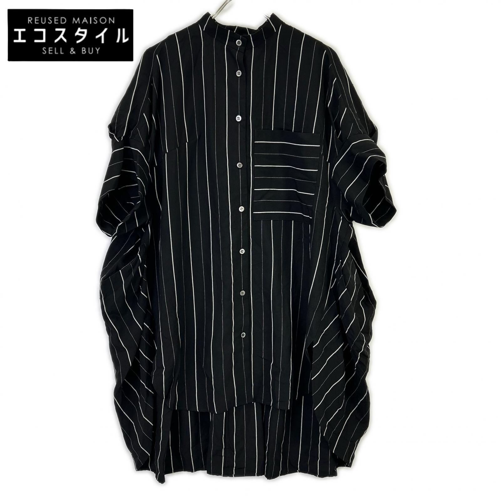 ADORE　アドーア　531-1110503 ブラック リネン ユーカリストライプブラウス　38