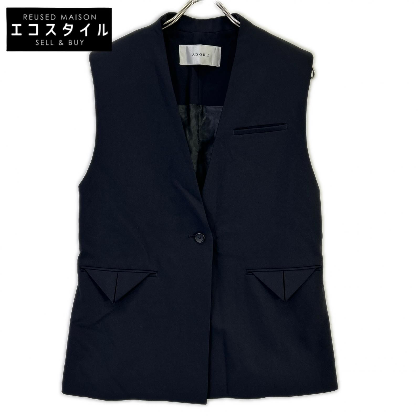 ADORE　アドーア　531-3150304 ブラック ナイロン2WAYジャケット　38