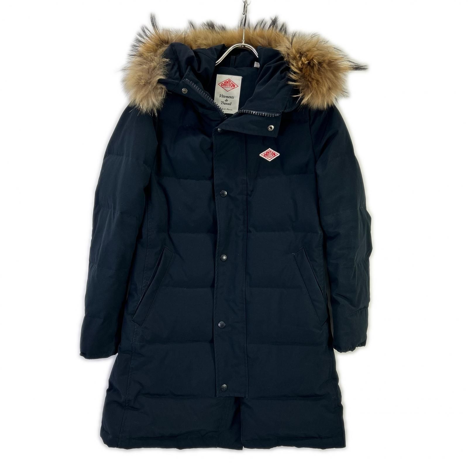 DANTON ダントン JD-8744 LAS ネイビー コットン混 ラクーンファー DANTON ダントン JD-8744 LAS ネイビー コットン混 ラクーンファー