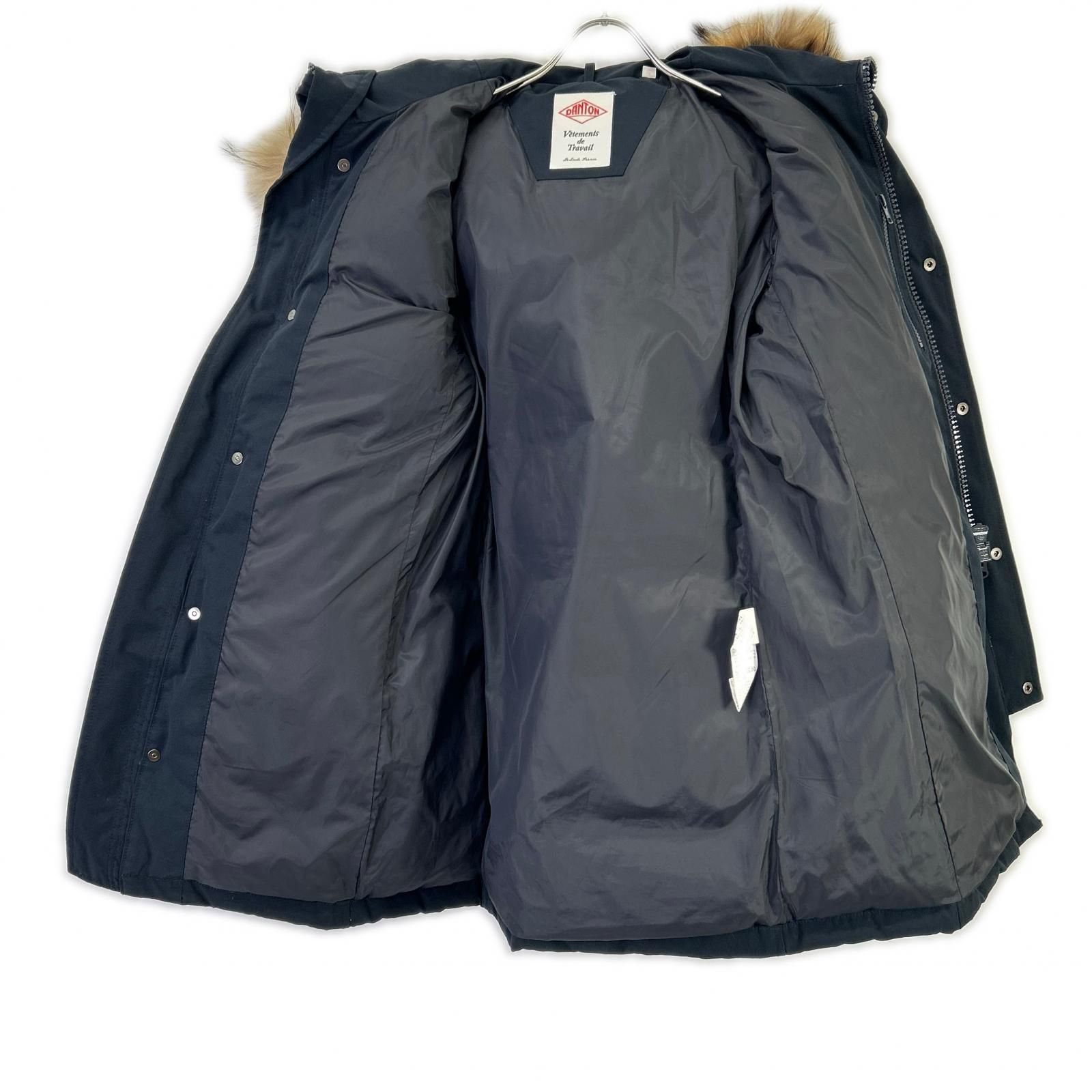 DANTON ダントン JD-8744 LAS ネイビー コットン混 ラクーンファー DANTON ダントン JD-8744 LAS ネイビー コットン混 ラクーンファー