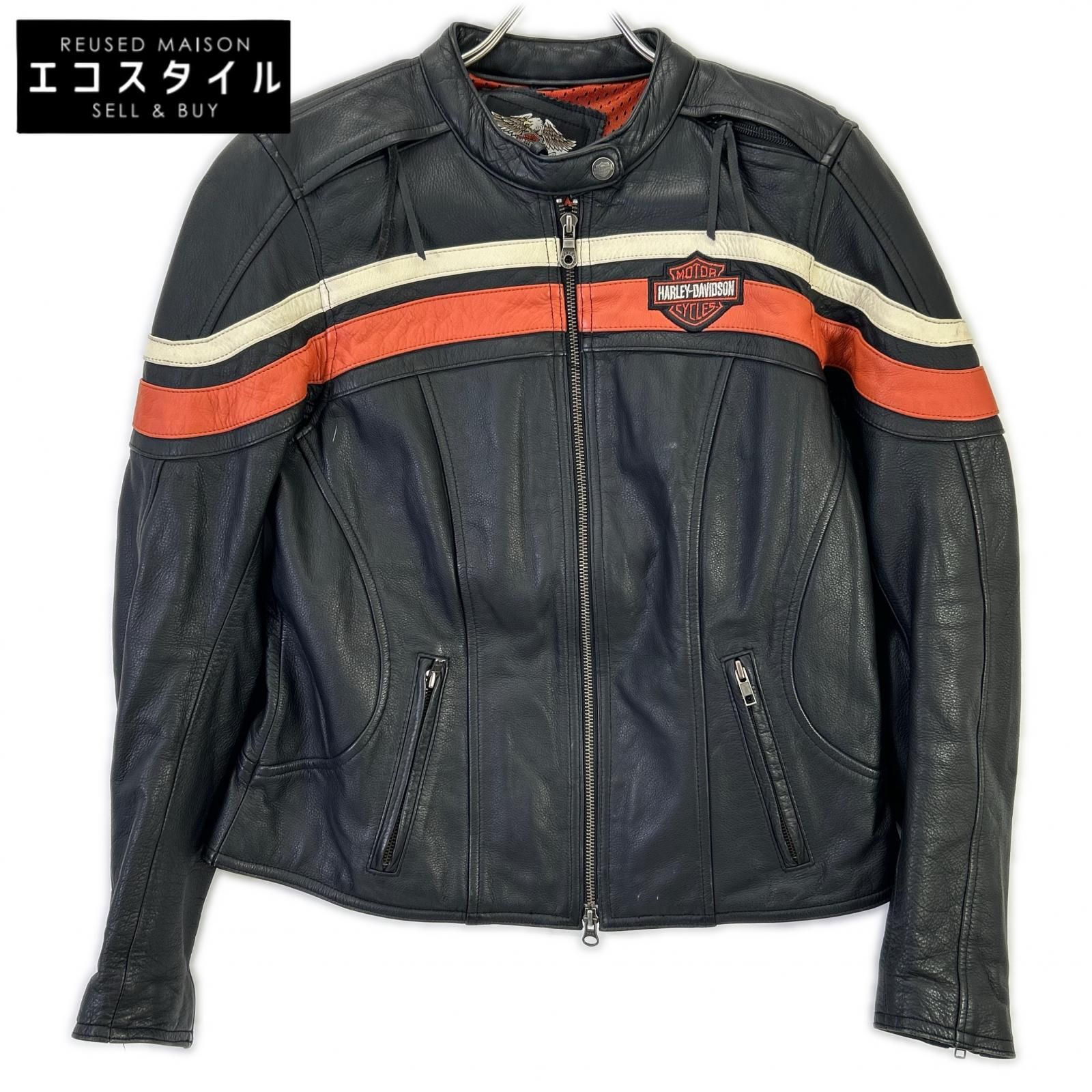 HARLEY-DAVIDSON　ハーレーダビッドソン　ブラック スポーティー レザージャケット　M