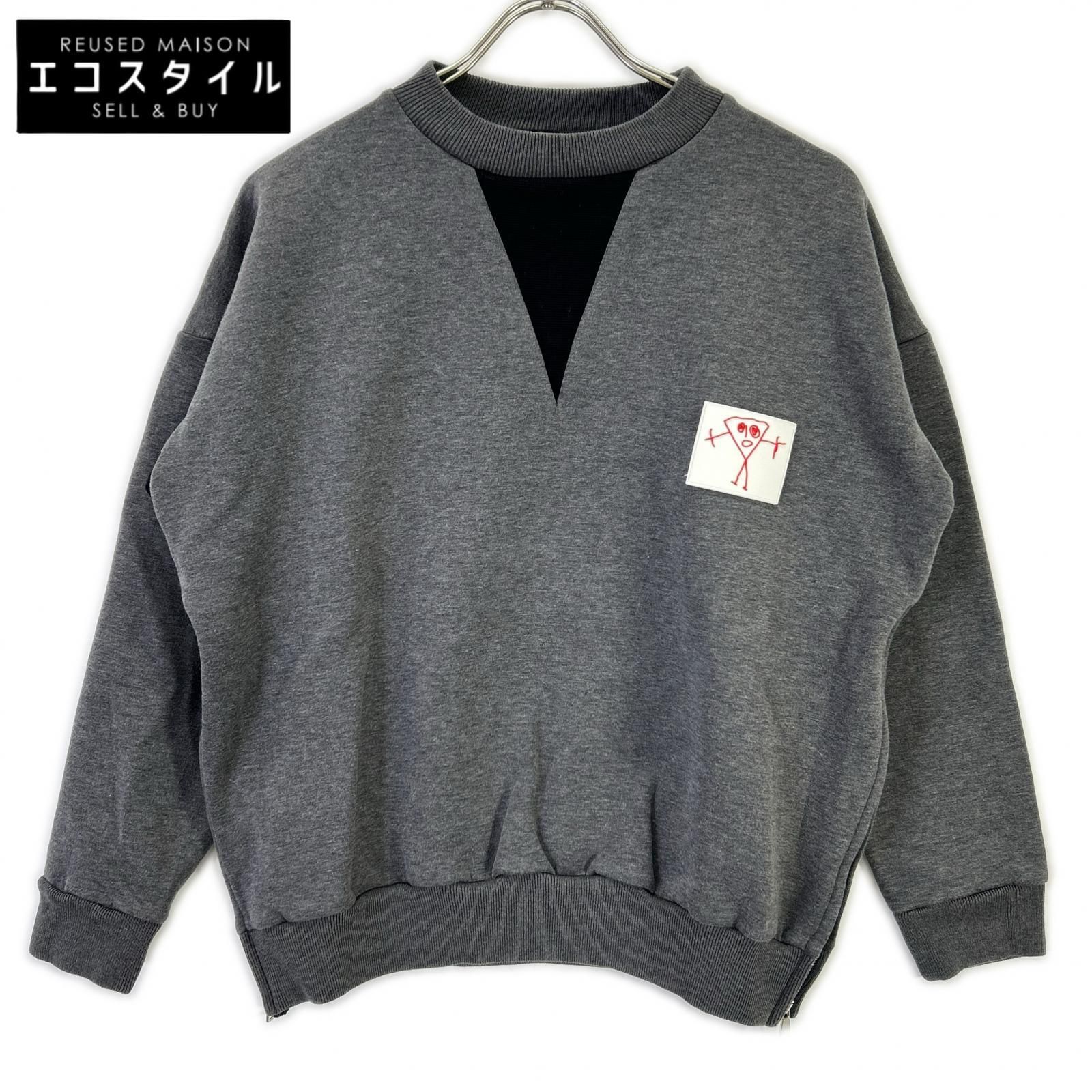 Plan C　プランシー　グレー FLCJB51S69TF002 ビアンカパッチ サイドジップスウェット　S