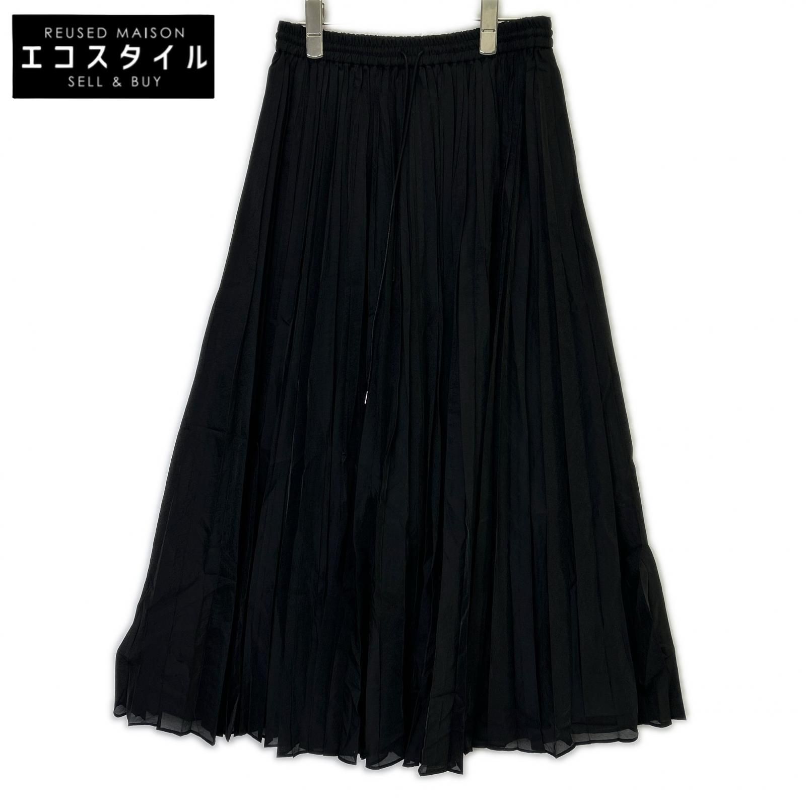DPAREILL　デパリエ　B1151AFS233A ブラック ORGANDY PLEATS SKIRT　36