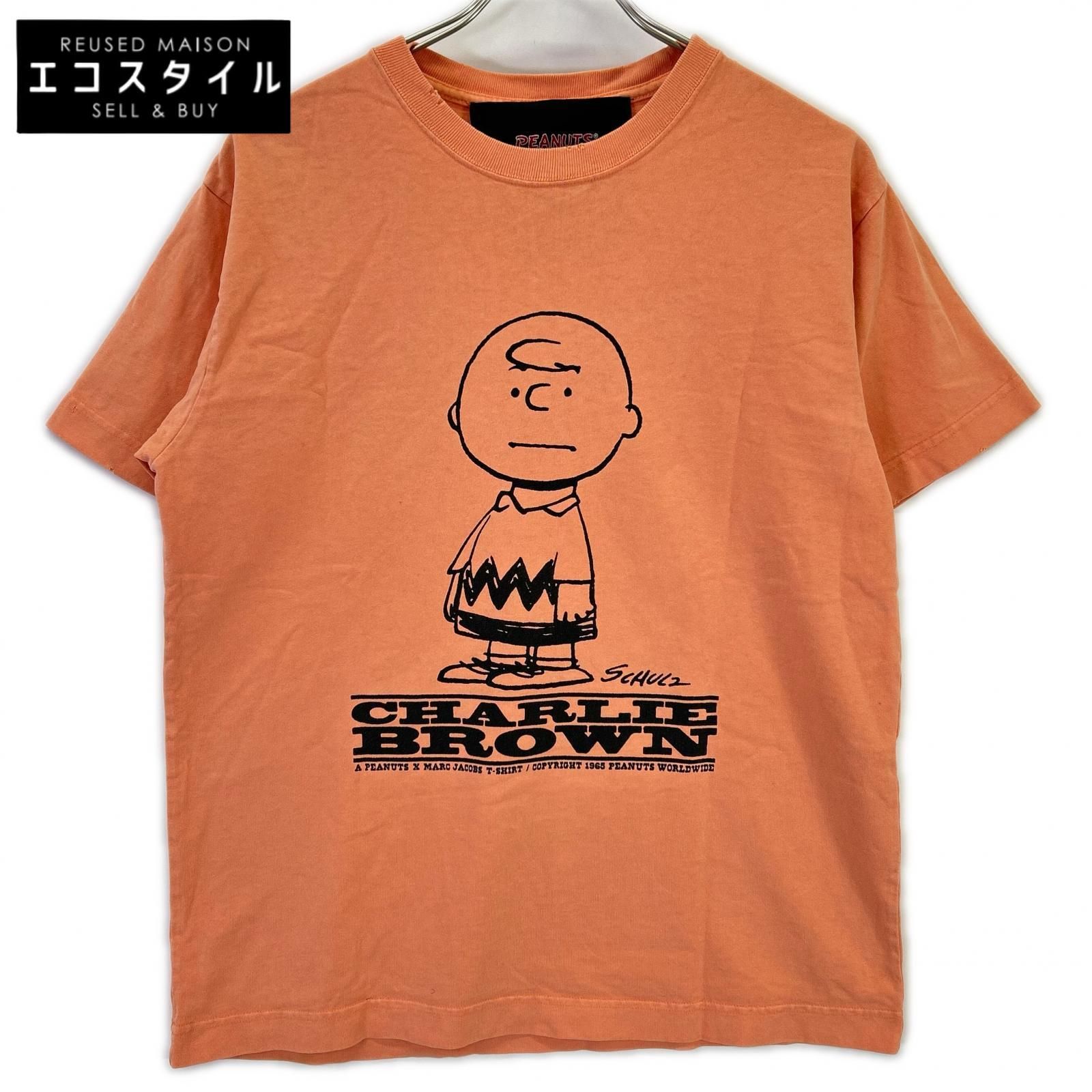 MARC JACOBS　マーク ジェイコブス　×PEANUTS M4008409 オレンジ チャーリーブラウン プリントTシャツ　S 7,636円
