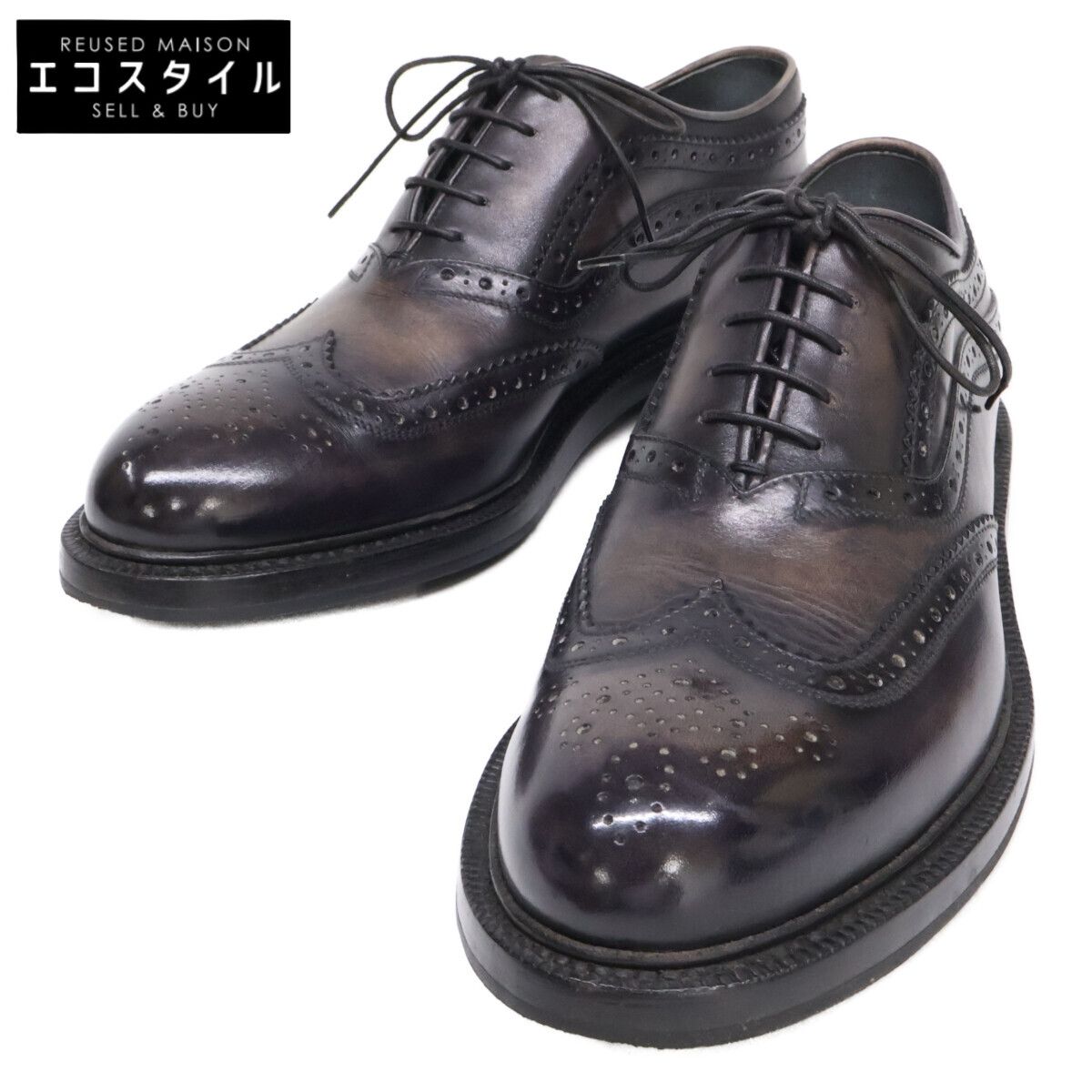 berluti　ベルルッティ　【美品】0186 ジェームズ レザー ウィングチップ シューズ　7 1/2