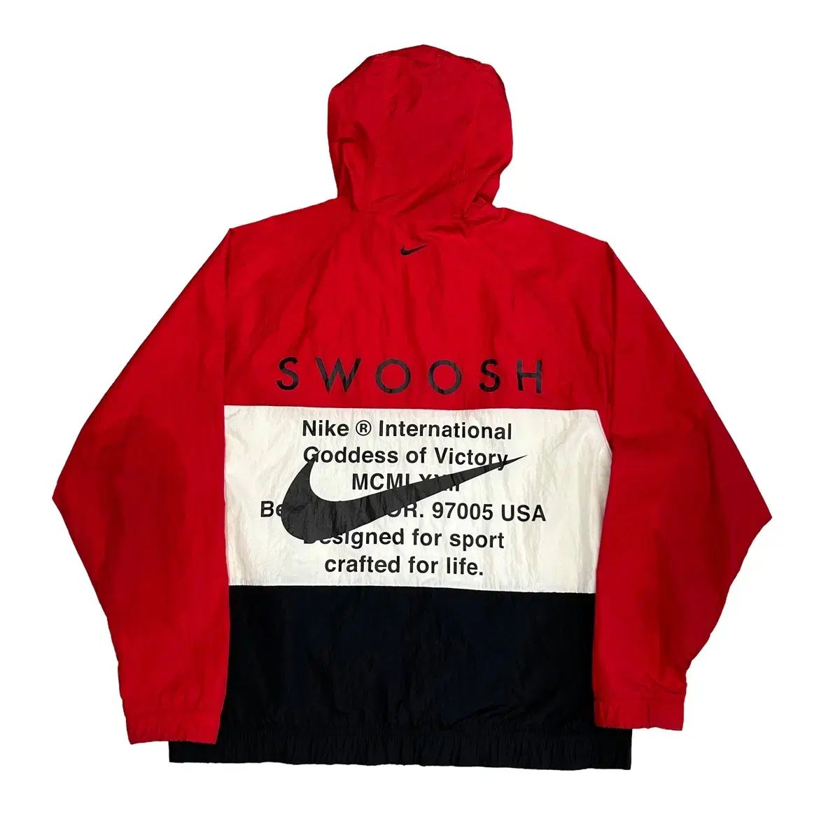 XL NIKE ナイキ ダブルスウッシュ レッド バイカラー ウィンドブレーカー