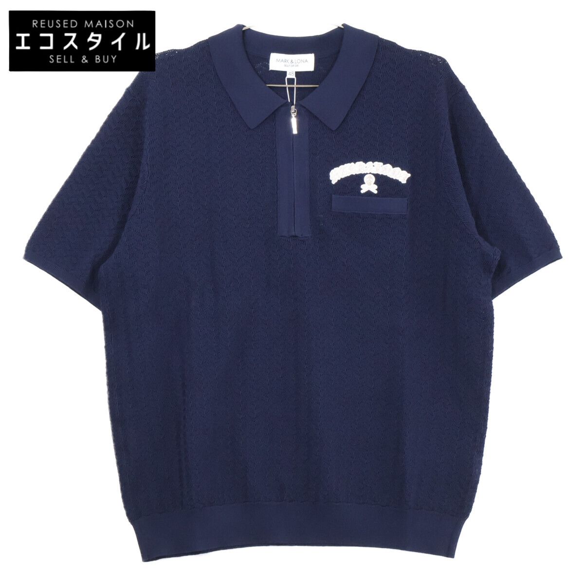 MARK&LONA　マークアンドロナ　【新品同様】MLM-6A-AB07 Sovereign Geometric Knit Polo ニット 半袖ポロシャツ　48
