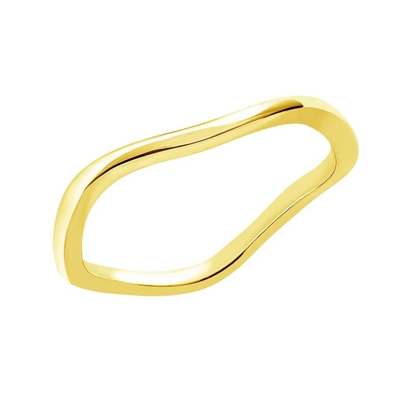 [ララクリスティー] ピンキーリング レディース シルバー925 イエローゴールド ウェーブデザイン sv925 リング 指輪 11号