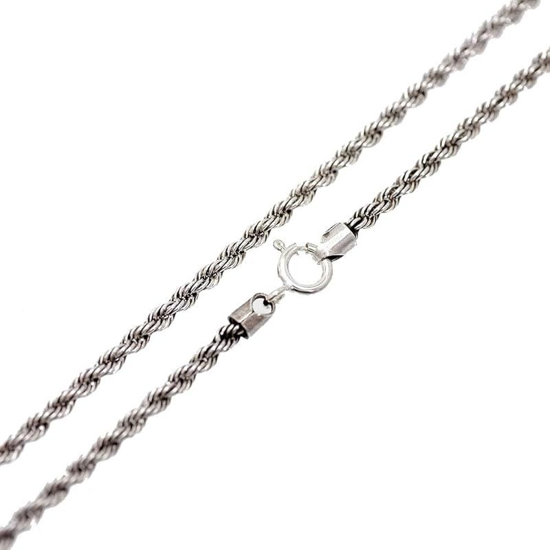 [シルバーワン] シルバー925 パイプ ロープ チェーン ネックレス メンズ c3 [銀 幅3mm 長さ50cm] 引き輪