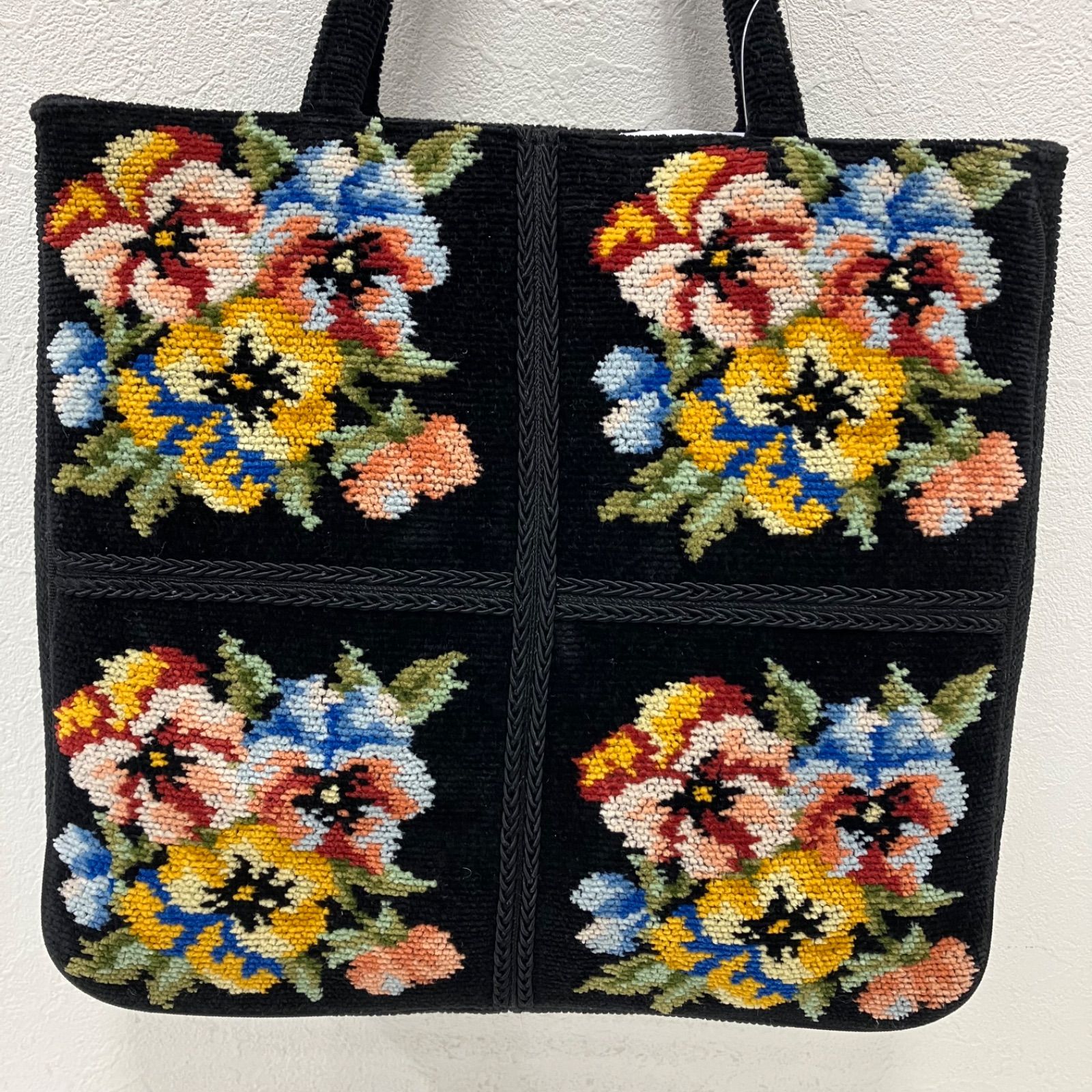 2971 FEILER フェイラー トートバッグ ハンドバッグ ブラック 黒 花柄 