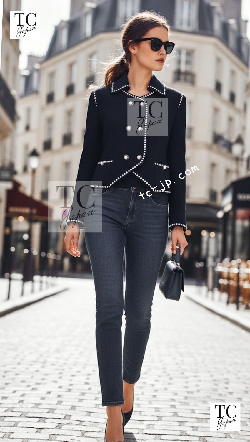 シャネル ヴィンテージ スーツ CHANEL ネイビー アイボリー カメリア ボタン ジャケット スカート カール・ラガーフェルド 貴重 超美品 38
