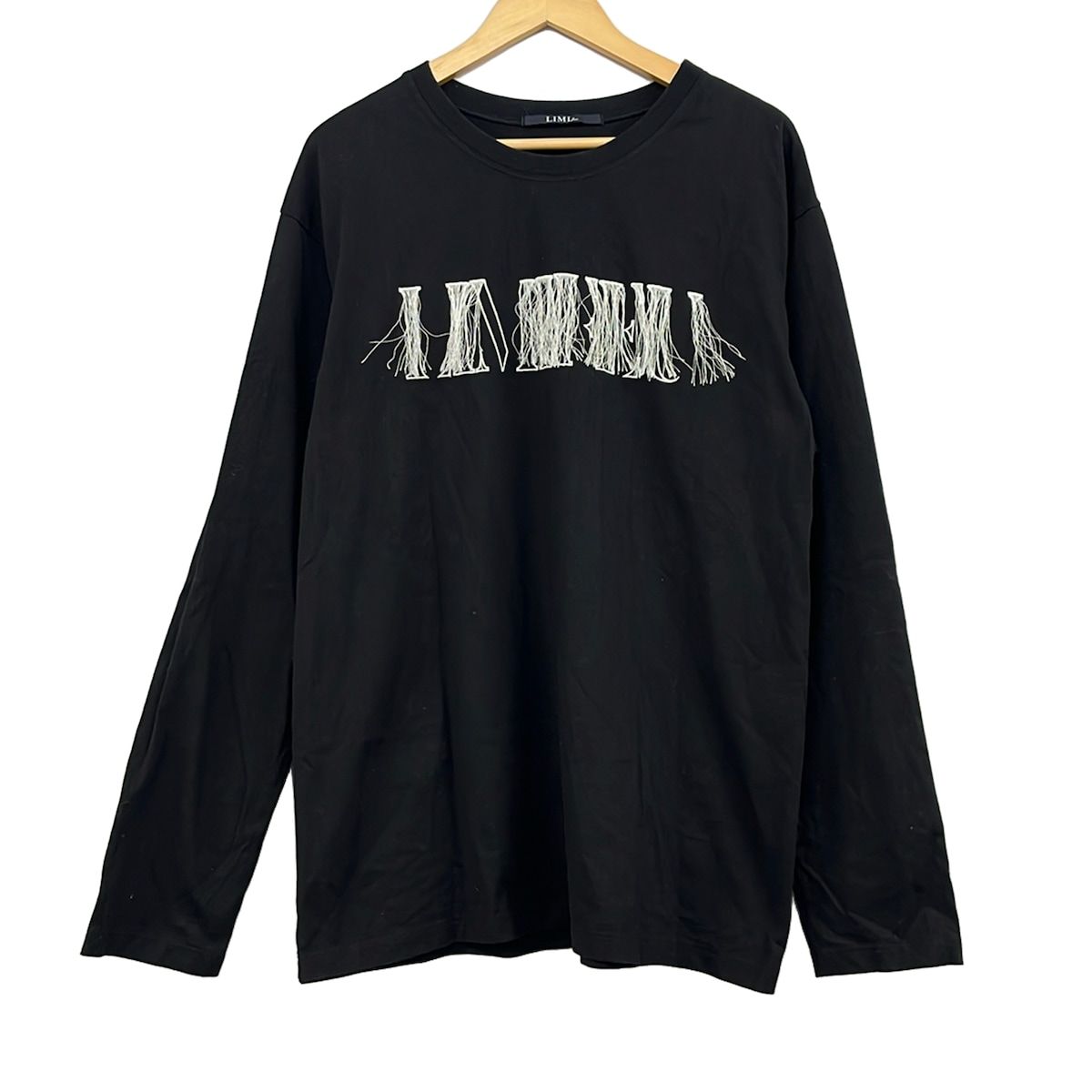 LIMI fue リミフゥ 白Tシャツ 黒色サスペンダー 長袖 ロンT リミフー LIMI feu(リミフゥ) 長袖カットソー サイズ2 M レディース美品 - 黒×白