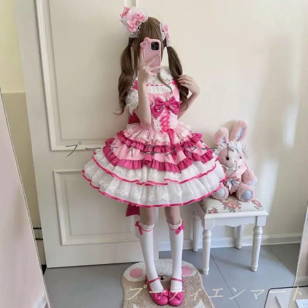 人気商品 2025年新作 リボンが可愛いロリータワンピース！お出かけや女子会にぴったり！