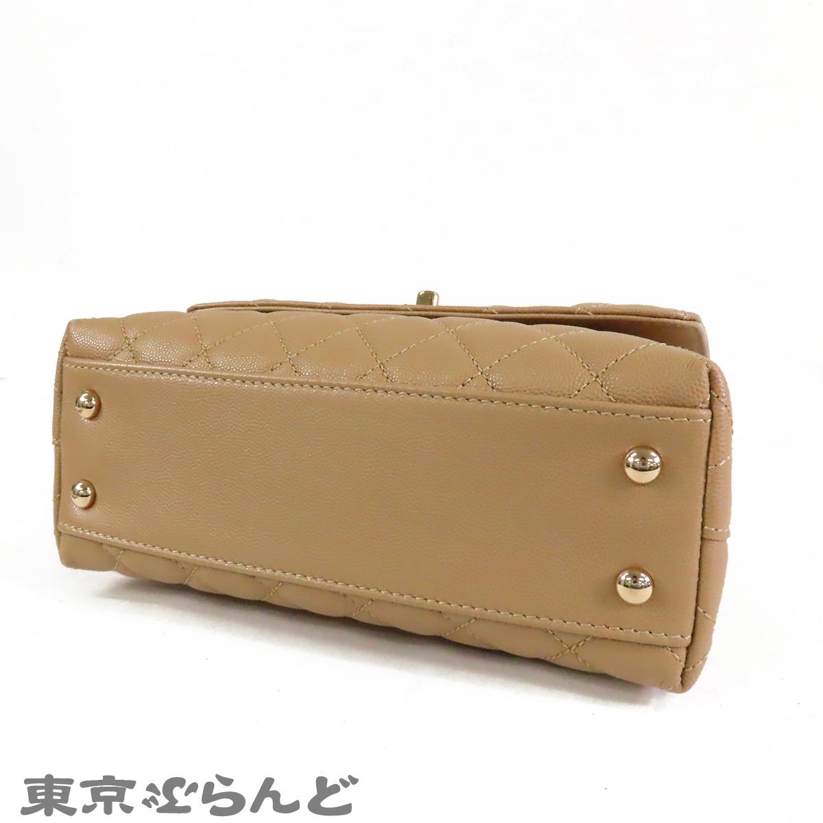 シャネル CHANEL ココハンドル 24 XS A92990 ベージュ ゴールド金具 
