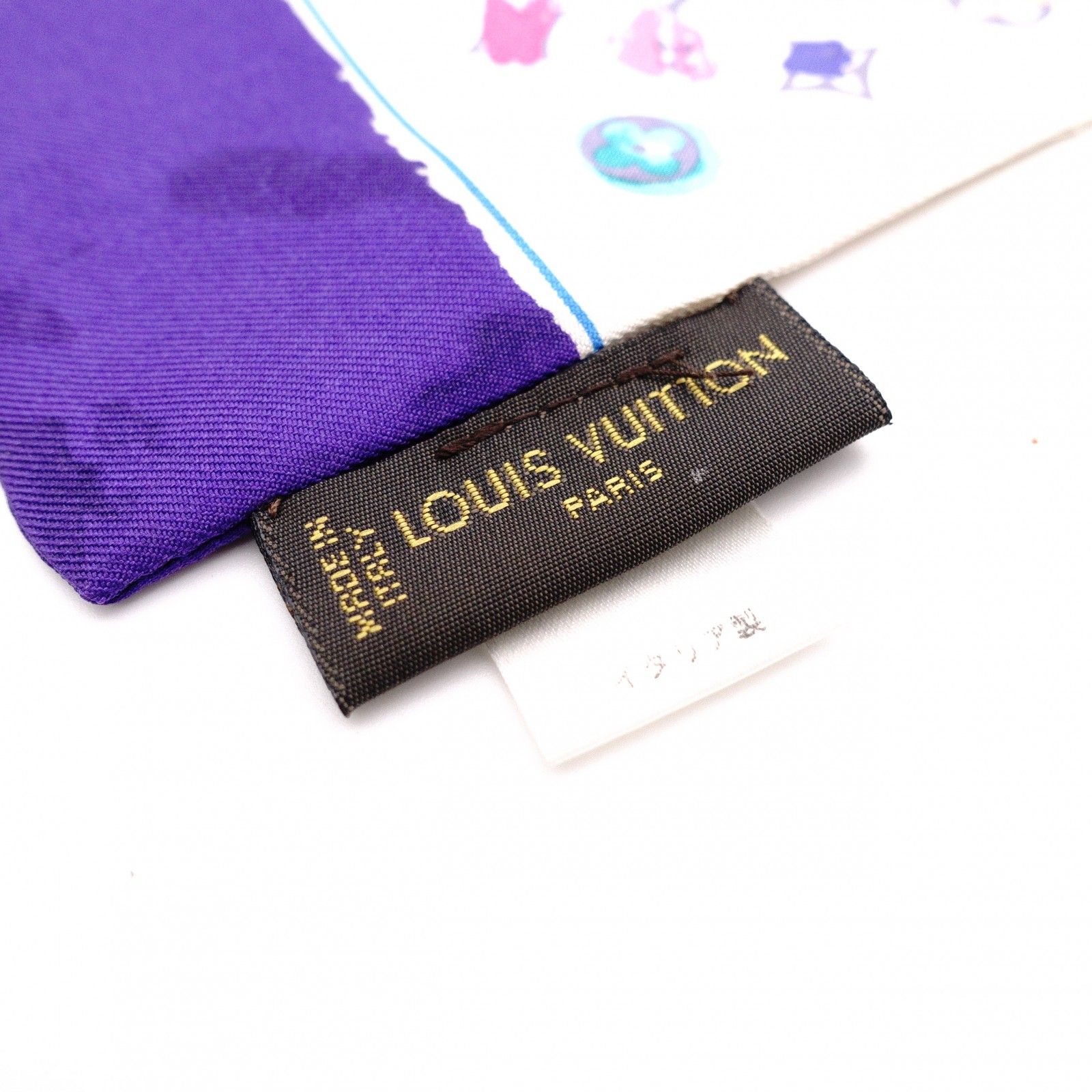 LOUIS VUITTON ルイヴィトン ツイリー スカーフ シルク パープル