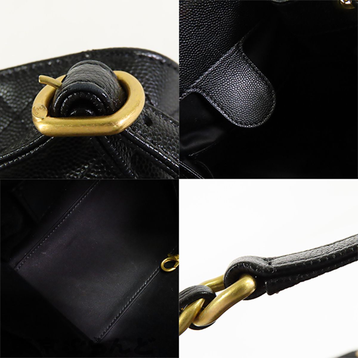 シャネル CHANEL 25 ブラック 黒 ゴールド金具 キャビアスキン ココ 