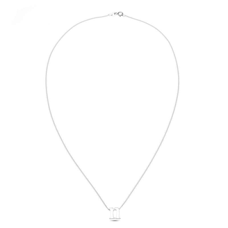 ビー ユー レディース アクセサリー ネックレス・チョーカー・ペンダントトップ レース Be You Sterling Silver lowercase Initial Necklace Silver シルバー