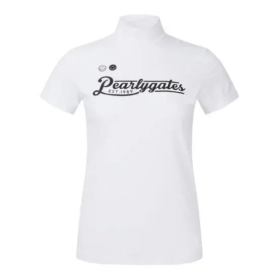 PEARLY GATES パーリーゲイツ レディース スマイル モクネック レタリング 接触冷感 Tシャツ 1 (55반)
