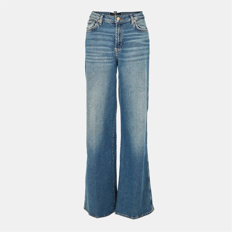 セブンフォーオールマンカインド レディース ボトムス デニムパンツ 7 For All Mankind 7FAM Lotta Wide Ld61 Mid Blue ブルー