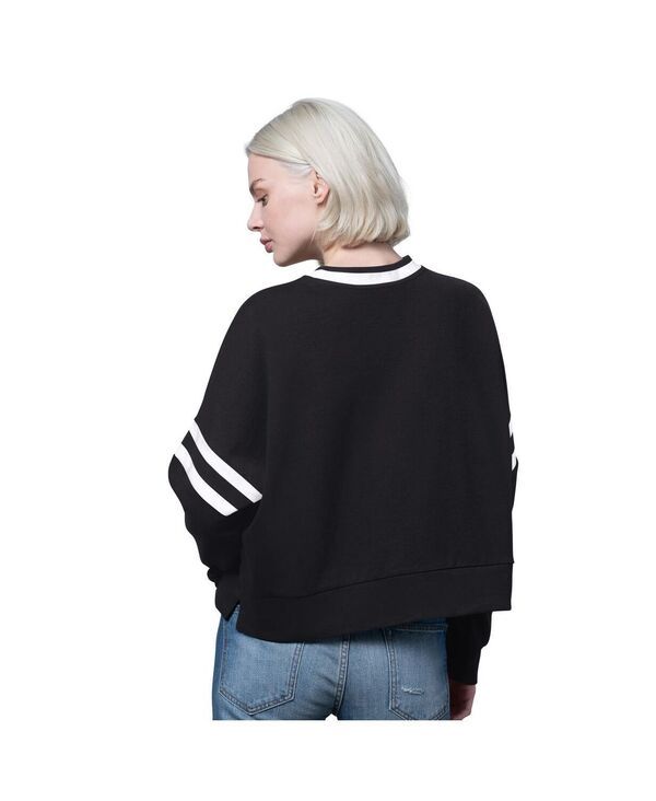 スターター レディース アウター パーカー・スウェット クルーネック ドロップショルダー スウェット シャツ クロップド Starter Womens BlackCream Los Angeles Dodgers Rally Cropped Drop Shou スターター レディース アウター パーカー・スウェット クルーネック ドロップショルダー スウェット シャツ クロップド Starter Womens BlackCream Los Angeles Dodgers Rally Cropped Drop Shou