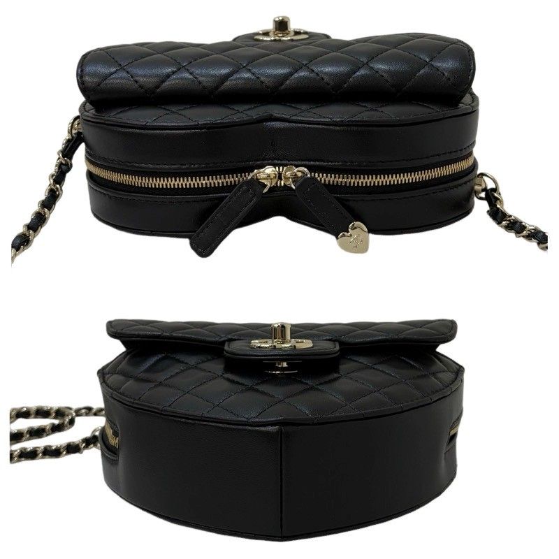 CHANEL シャネル マトラッセ ハートシェイプ バッグ AS5764 ブラック