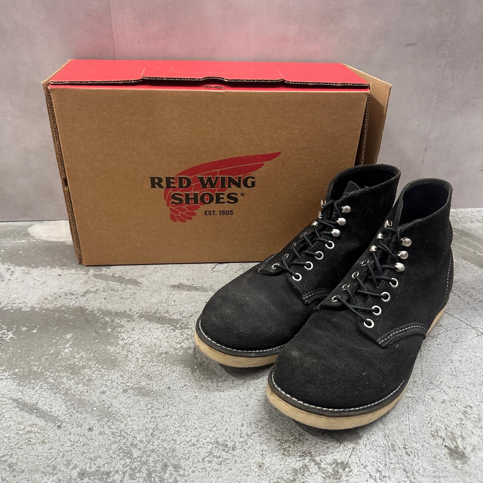 RED WING 6-inch Classic Round 6インチ クラシックラウンド スエードブーツ レッドウィング 8174-1 ブラック ８1/2 26.5cm （15663M）