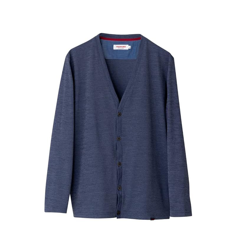 【新品】 [INSPIRE] インスパイア UV 長袖 カーディガン クイックドライ 旅行 メンズ 男性 春 夏 秋 30代 40代 50代 60代 カジュアル 服 おしゃれ 父の日 贈り物 ギフト プレゼント (L, ネイビー)