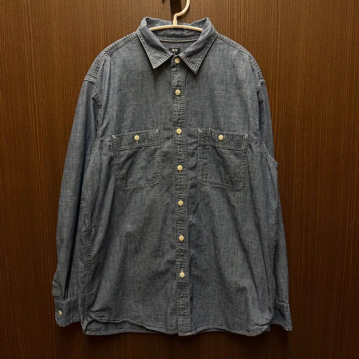 ユニクロ デニム ポケット シャツ XL