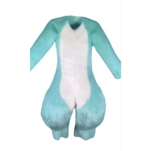 着ぐるみ ケモノ体 短毛タイプ ミント色 Aタイプ 全身 ケモノ マスク ファースーツ ぬいぐるみ コスプレ コスチューム