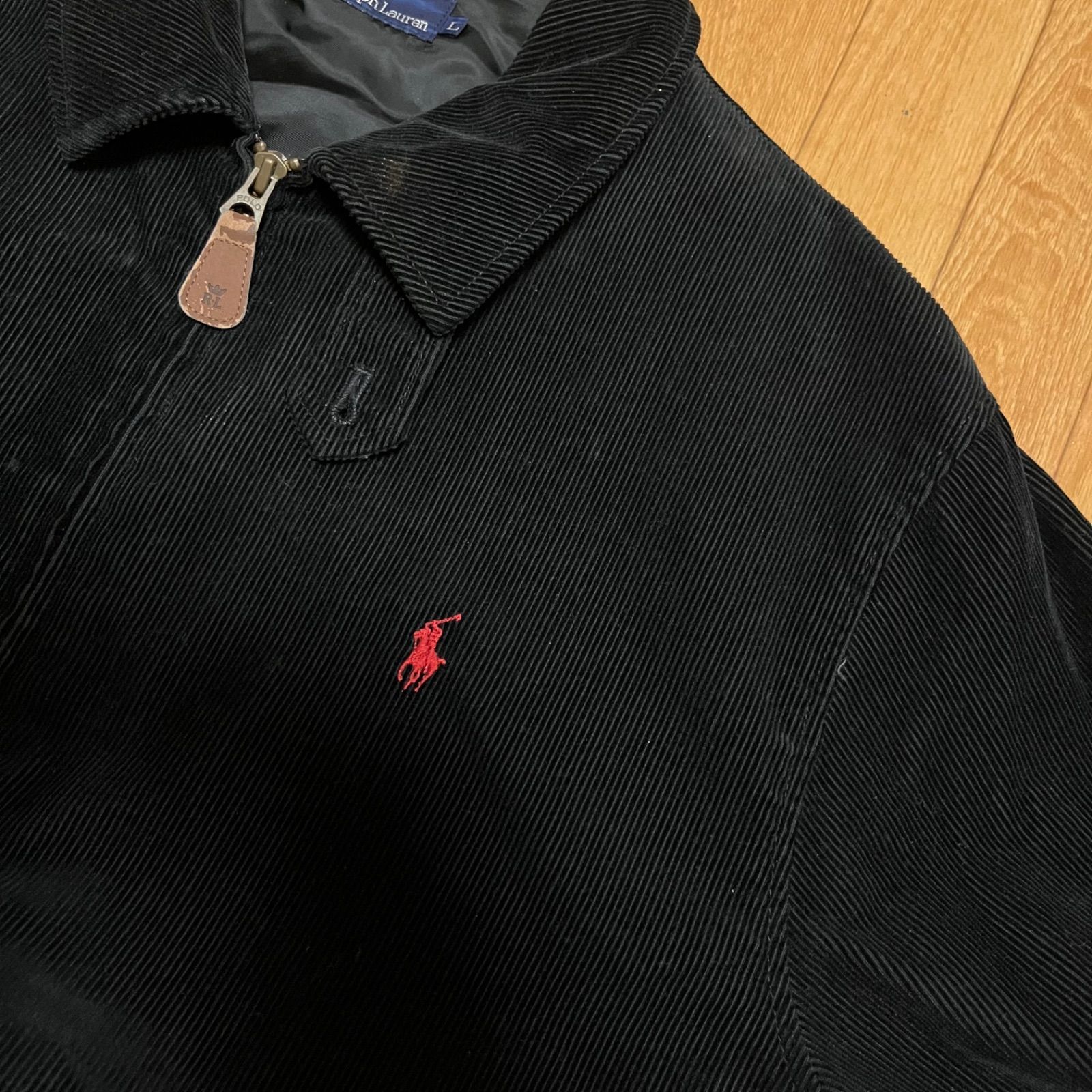 POLO by RALPH LAUREN ポロバイ ラルフローレン L コーデュロイ ジャケット 黒 スイングトップ