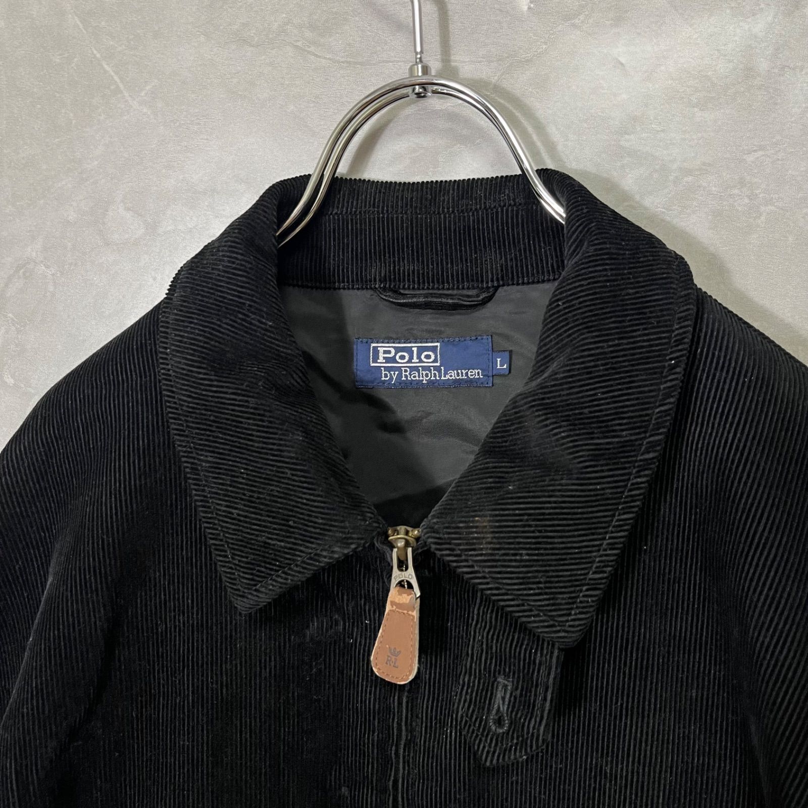 POLO by RALPH LAUREN ポロバイ ラルフローレン L コーデュロイ ジャケット 黒 スイングトップ