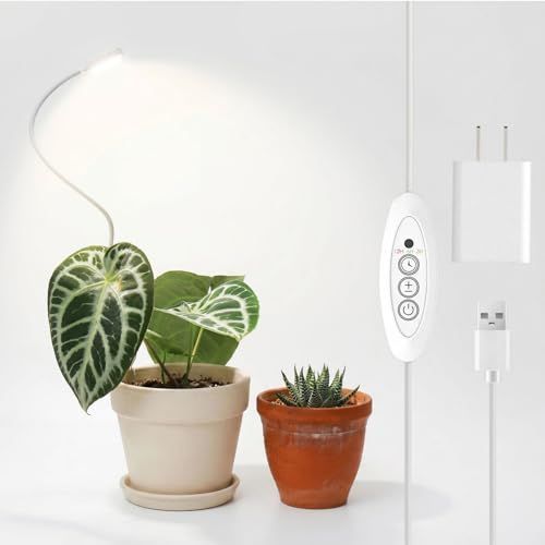 SANSI【2026年最新型】植物育成ライト led クリップ式 フルスペクトルライト デスクライト兼用 タイマー付き(3/6/12h自動循環)高さ・角度360°調整可能 4段階調光 高演色Ra95 二次配光レンズ 均一照射 【独自COCセラ 98c358b2