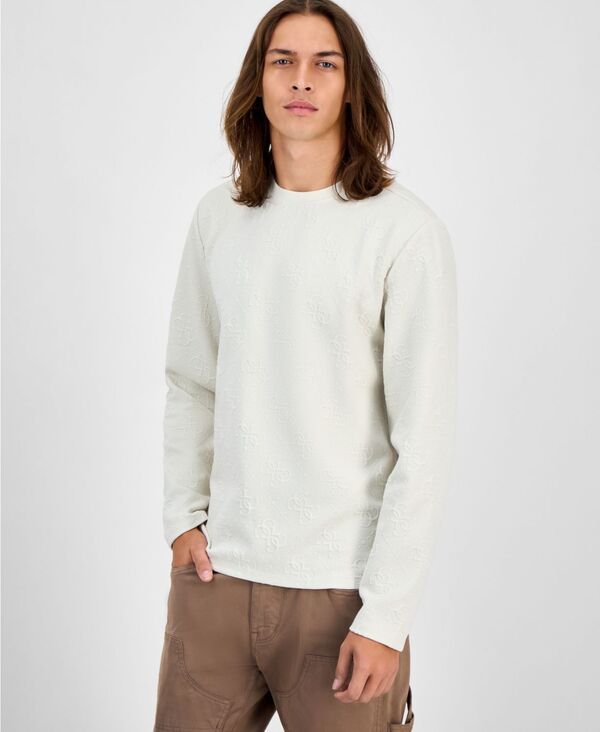 ゲス メンズ アウター ニット・セーター クルーネック セーター ロゴ GUESS Mens Quattro G Logo Crewneck Sweater Quicksand