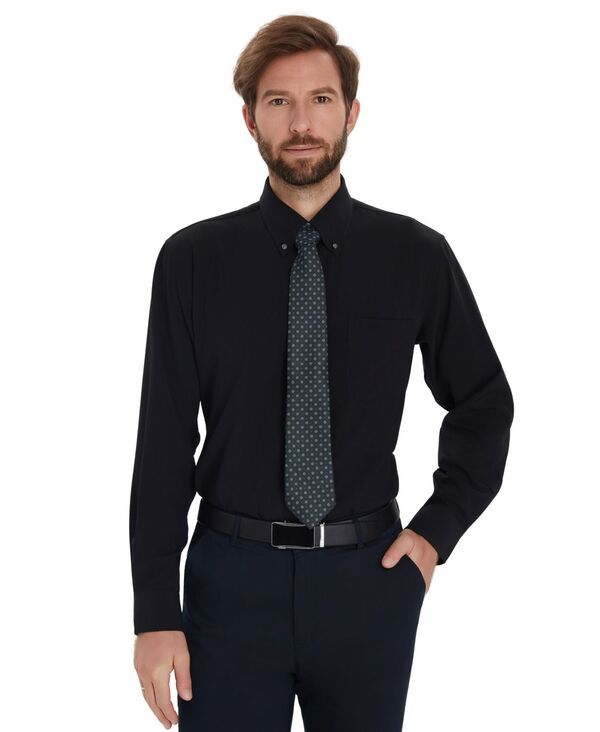 クラブルーム メンズ トップス シャツ Club Room Mens Traveler Dress Shirt Black ブラック