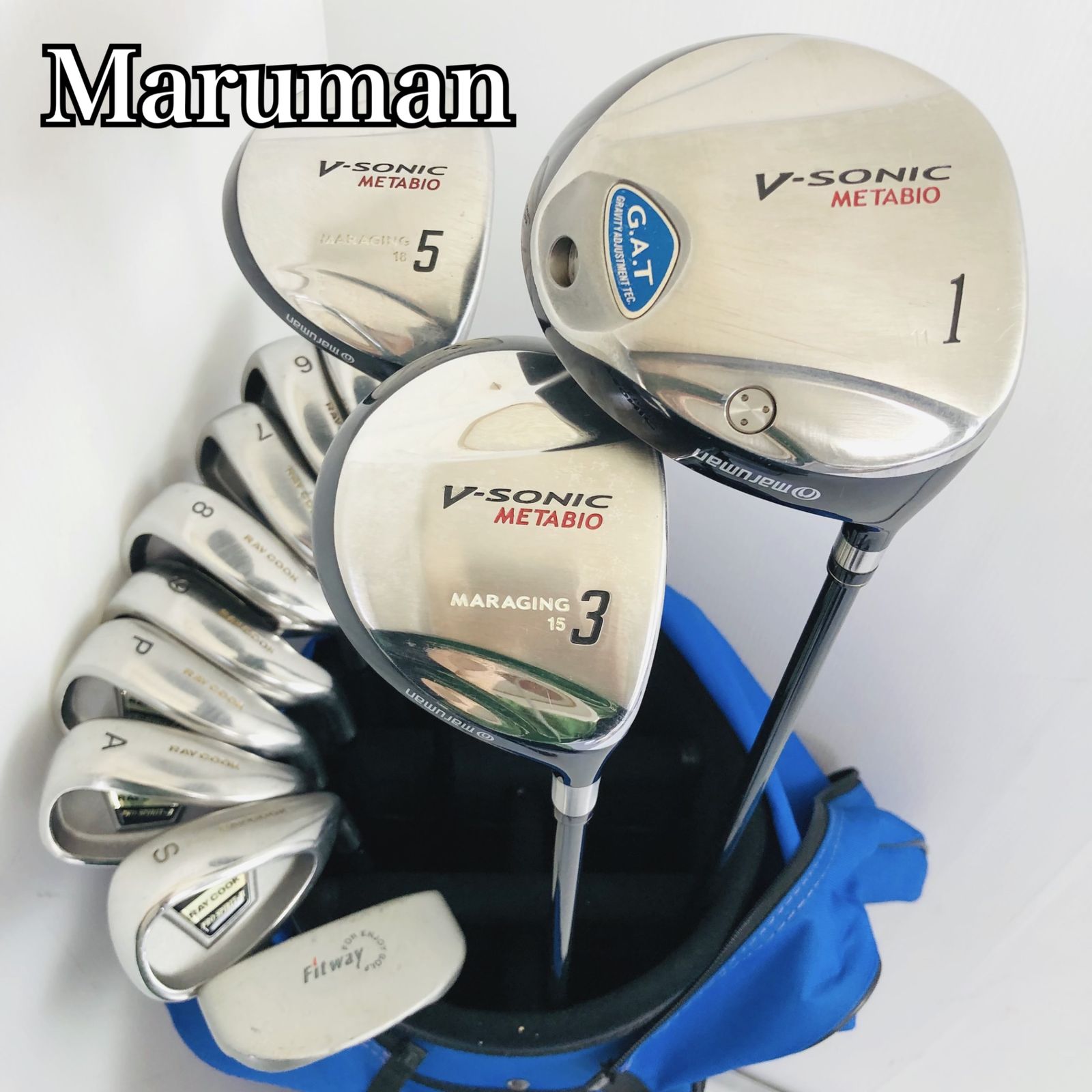 【保証付】Maruman マルマン V-SONIC METABIO ブイソニック メタバイオ ゴルフクラブ フルセット ゴルフセット クラブセット メンズ 初心者 入門 右利き パター付 安価 83Y-106