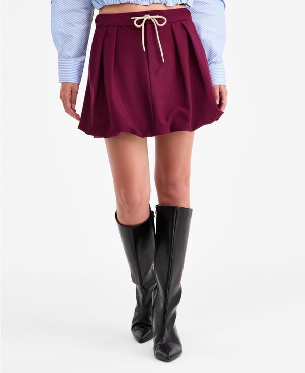 バースリー レディース ボトムス スカート ミニ Bar III Womens TieWaist BubbleHem Mini Skirt Dried Berry