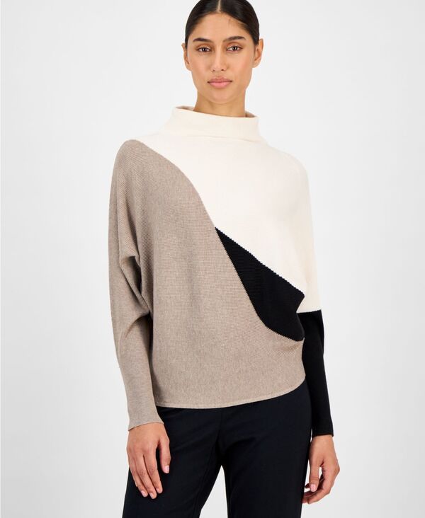 ティー・タハリ レディース アウター ニット・セーター T Tahari Womens FunnelNeck DolmanSleeve Sweater Taupe Heat トープ